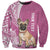 Personalised Polynesian Pacific Bulldog Sweatshirt With Pink Hawaii Tribal Tattoo Patterns LT7 Unisex Pink - Polynesian Pride