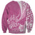 Personalised Polynesian Pacific Bulldog Sweatshirt With Pink Hawaii Tribal Tattoo Patterns LT7 - Polynesian Pride