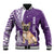 Personalised Polynesian Pacific Bulldog Baseball Jacket With Violet Hawaii Tribal Tattoo Patterns LT7 Unisex Purple - Polynesian Pride