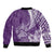 Personalised Polynesian Pacific Bulldog Bomber Jacket With Violet Hawaii Tribal Tattoo Patterns LT7 - Polynesian Pride