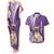 Personalised Polynesian Pacific Bulldog Couples Matching Tank Maxi Dress And Hawaiian Shirt With Violet Hawaii Tribal Tattoo Patterns LT7 Purple - Polynesian Pride