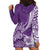 Personalised Polynesian Pacific Bulldog Hoodie Dress With Violet Hawaii Tribal Tattoo Patterns LT7 - Polynesian Pride