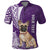 Custom Polynesian Pacific Bulldog Polo Shirt With Violet Hawaii Tribal Tattoo Patterns LT7 Purple - Polynesian Pride