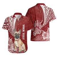 Personalised Polynesian Pacific Bulldog Hawaiian Shirt With Red Hawaii Tribal Tattoo Patterns LT7 - Polynesian Pride