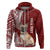 Custom Polynesian Pacific Bulldog Hoodie With Red Hawaii Tribal Tattoo Patterns LT7 Zip Hoodie Red - Polynesian Pride