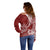 Personalised Polynesian Pacific Bulldog Off Shoulder Sweater With Red Hawaii Tribal Tattoo Patterns LT7 - Polynesian Pride