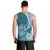 Personalised Polynesian Pacific Bulldog Men Tank Top With Teal Hawaii Tribal Tattoo Patterns LT7 - Polynesian Pride