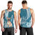 Personalised Polynesian Pacific Bulldog Men Tank Top With Teal Hawaii Tribal Tattoo Patterns LT7 - Polynesian Pride