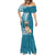 Personalised Polynesian Pacific Bulldog Mermaid Dress With Teal Hawaii Tribal Tattoo Patterns LT7 - Polynesian Pride