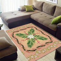Hawaii Quilt Inspired Collection Aloha Flowers Area Rug Maile - Kukui Nut Lei LT7 - Polynesian Pride