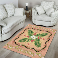 Hawaii Quilt Inspired Collection Aloha Flowers Area Rug Maile - Kukui Nut Lei LT7 - Polynesian Pride