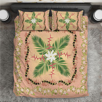 Hawaii Quilt Inspired Collection Aloha Flowers Bedding Set Maile - Kukui Nut Lei LT7 Coral Pink - Polynesian Pride