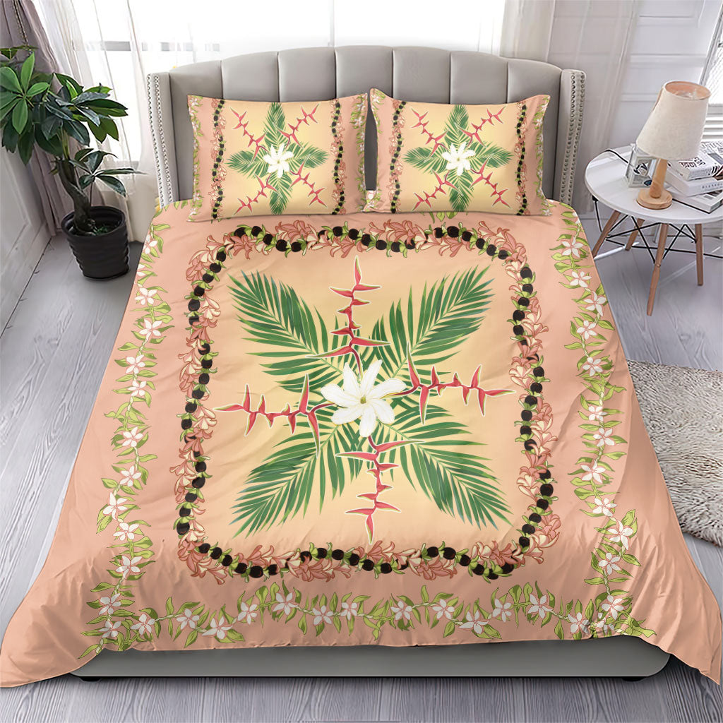 Hawaii Quilt Inspired Collection Aloha Flowers Bedding Set Maile - Kukui Nut Lei LT7 - Polynesian Pride