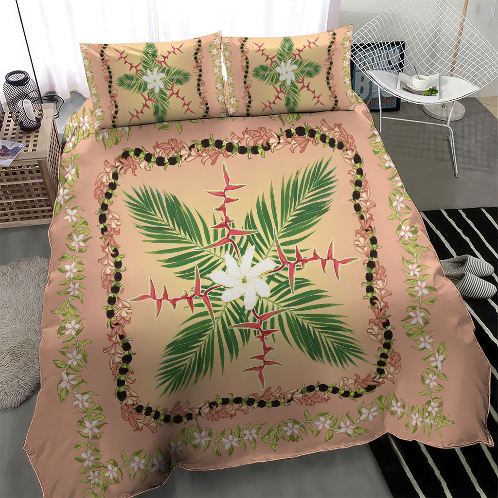 Hawaii Quilt Inspired Collection Aloha Flowers Bedding Set Maile - Kukui Nut Lei LT7 - Polynesian Pride