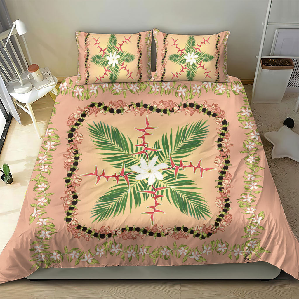 Hawaii Quilt Inspired Collection Aloha Flowers Bedding Set Maile - Kukui Nut Lei LT7 - Polynesian Pride