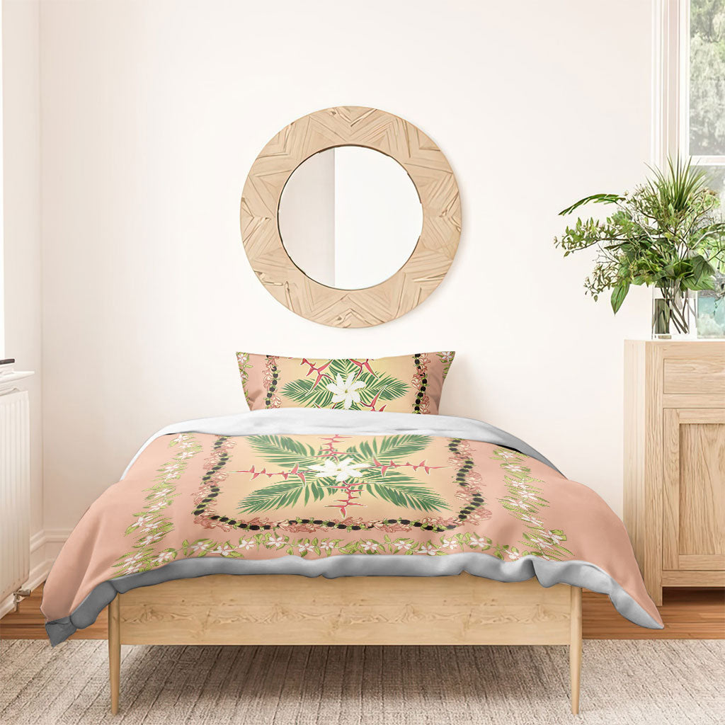 Hawaii Quilt Inspired Collection Aloha Flowers Bedding Set Maile - Kukui Nut Lei LT7 - Polynesian Pride