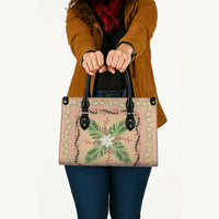 Hawaii Quilt Inspired Collection Aloha Flowers Leather Bag Maile - Kukui Nut Lei LT7 - Polynesian Pride