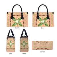 Hawaii Quilt Inspired Collection Aloha Flowers Leather Bag Maile - Kukui Nut Lei LT7 - Polynesian Pride