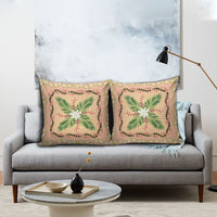 Hawaii Quilt Inspired Collection Aloha Flowers Pillow Cover Maile - Kukui Nut Lei LT7 - Polynesian Pride