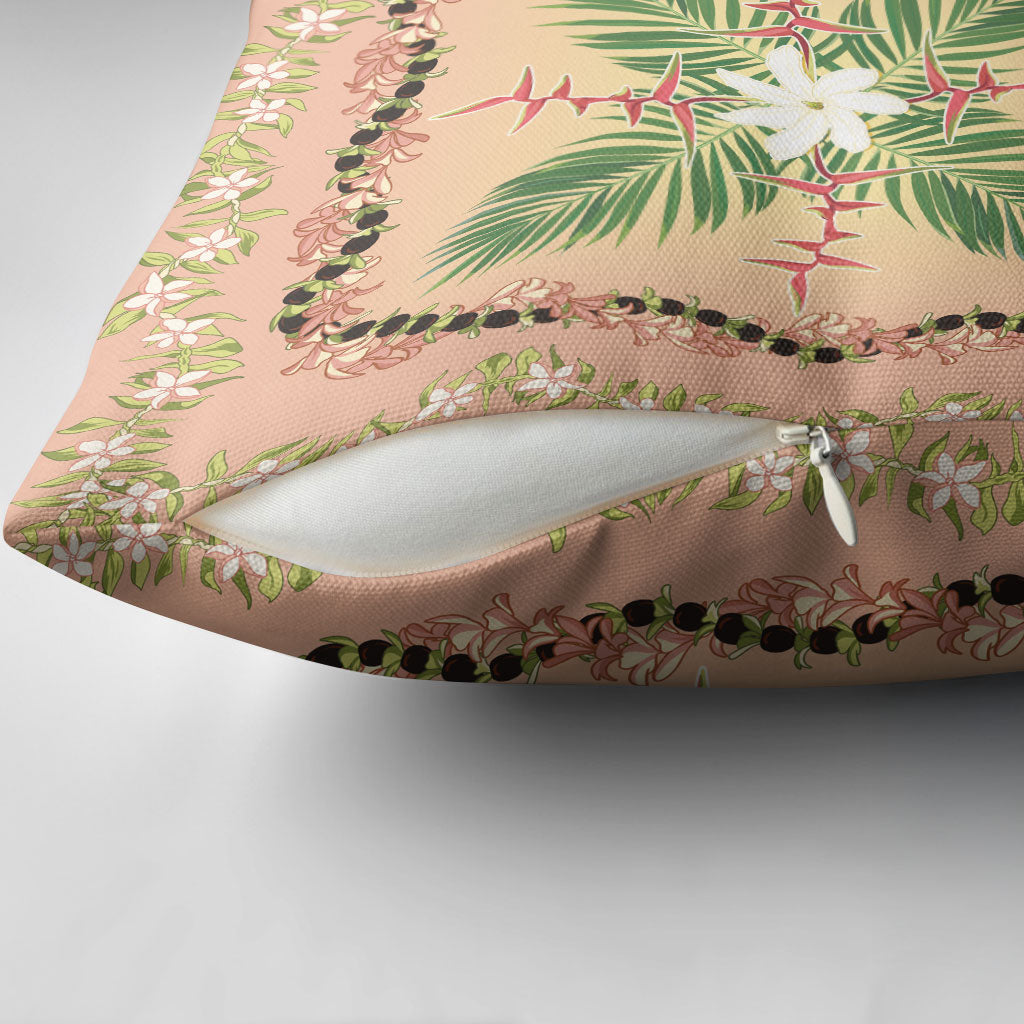 Hawaii Quilt Inspired Collection Aloha Flowers Pillow Cover Maile - Kukui Nut Lei LT7 - Polynesian Pride