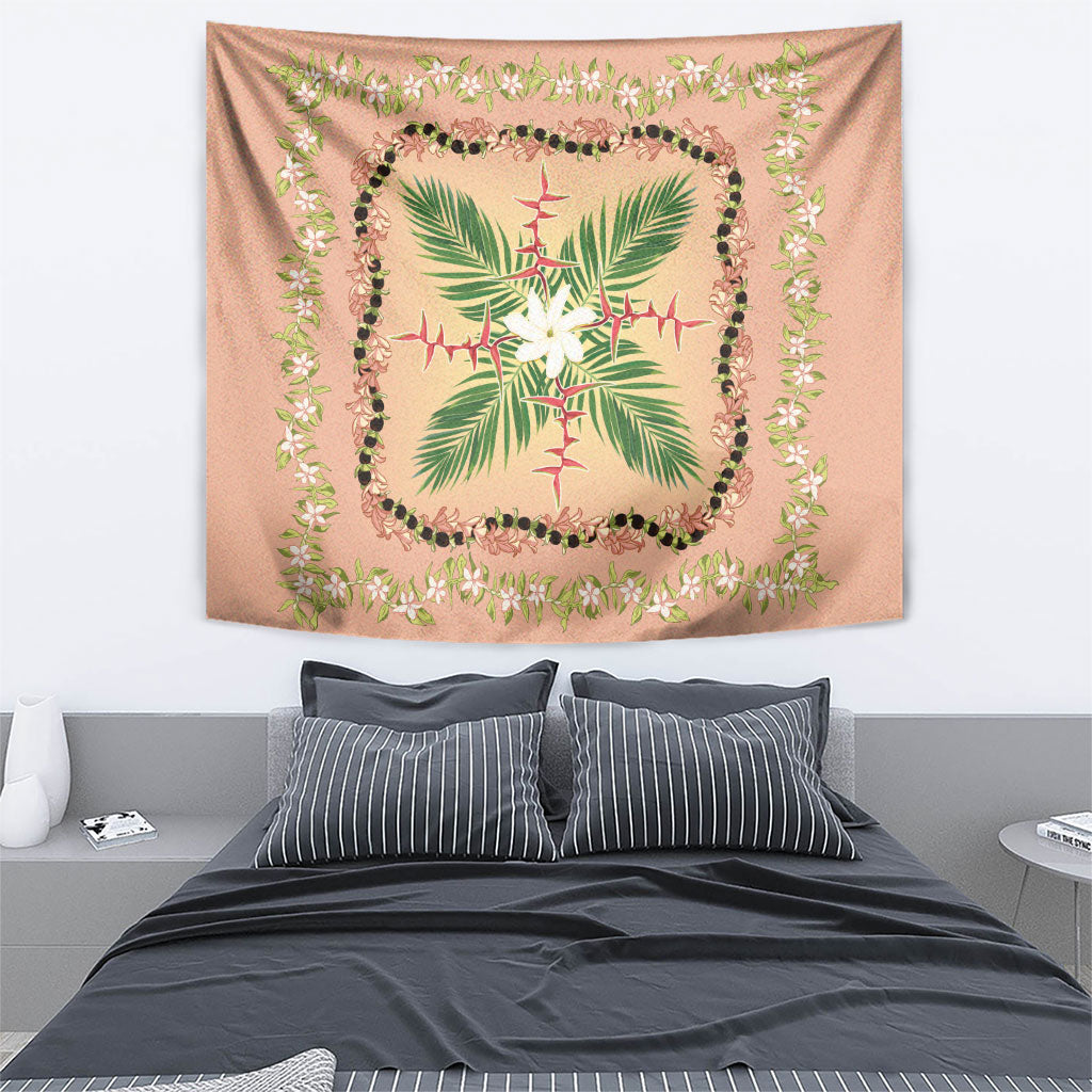 Hawaii Quilt Inspired Collection Aloha Flowers Tapestry Maile - Kukui Nut Lei LT7 - Polynesian Pride