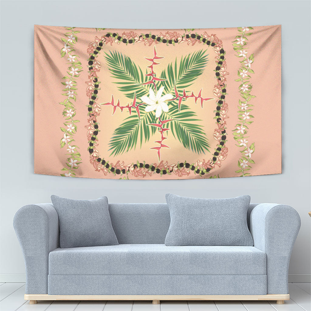 Hawaii Quilt Inspired Collection Aloha Flowers Tapestry Maile - Kukui Nut Lei LT7 - Polynesian Pride