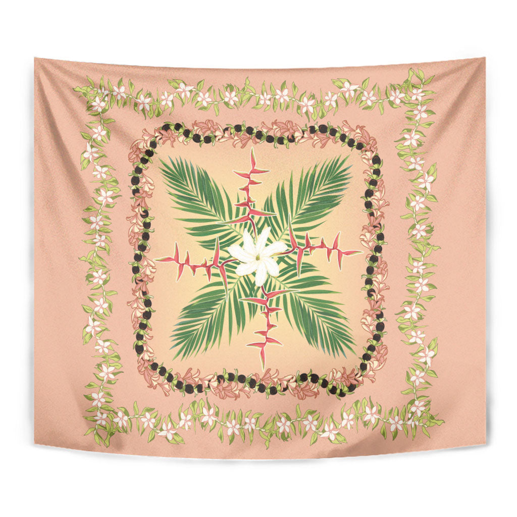 Hawaii Quilt Inspired Collection Aloha Flowers Tapestry Maile - Kukui Nut Lei LT7 - Polynesian Pride