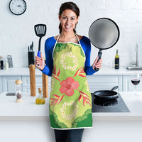 Hawaii Quilt Inspired Collection Aloha Flowers Apron Plumeria - Ti Leaf Lei LT7 - Polynesian Pride