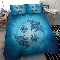 Hawaii Quilt Inspired Collection Aloha Sea Bedding Set Manta Ray and Turtles LT7 - Polynesian Pride