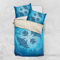 Hawaii Quilt Inspired Collection Aloha Sea Bedding Set Manta Ray and Turtles LT7 US Twin 172cm x 218cm Cerulean - Polynesian Pride