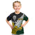 Personalised New Zealand Vs South Africa Rugby Kid T Shirt Rivals - Tribal Style LT7 Black Green - Polynesian Pride