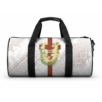 Hawaii Ka Pule a ka Haku Memorial Duffle Bag Flower Lei Cross - Ivory White LT7 One size Ivory - Polynesian Pride