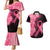 Polynesian Couples Matching Mermaid Dress and Hawaiian Shirt Plumeria Breast Cancer Awareness Survivor Ribbon Pink LT7 Black Pink - Polynesian Pride