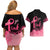 Polynesian Couples Matching Off Shoulder Short Dress and Hawaiian Shirt Plumeria Breast Cancer Awareness Survivor Ribbon Pink LT7 - Polynesian Pride