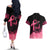 Polynesian Couples Matching Off The Shoulder Long Sleeve Dress and Hawaiian Shirt Plumeria Breast Cancer Awareness Survivor Ribbon Pink LT7 - Polynesian Pride