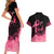 Polynesian Couples Matching Short Sleeve Bodycon Dress and Hawaiian Shirt Plumeria Breast Cancer Awareness Survivor Ribbon Pink LT7 - Polynesian Pride