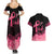 Polynesian Couples Matching Summer Maxi Dress and Hawaiian Shirt Plumeria Breast Cancer Awareness Survivor Ribbon Pink LT7 - Polynesian Pride