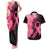 Polynesian Couples Matching Tank Maxi Dress and Hawaiian Shirt Plumeria Breast Cancer Awareness Survivor Ribbon Pink LT7 Black Pink - Polynesian Pride