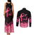 Polynesian Couples Matching Tank Maxi Dress and Long Sleeve Button Shirts Plumeria Breast Cancer Awareness Survivor Ribbon Pink LT7 - Polynesian Pride