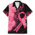 Polynesian Family Matching Long Sleeve Bodycon Dress and Hawaiian Shirt Plumeria Breast Cancer Awareness Survivor Ribbon Pink LT7 Dad's Shirt - Short Sleeve Black Pink - Polynesian Pride