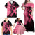 Polynesian Family Matching Off Shoulder Maxi Dress and Hawaiian Shirt Plumeria Breast Cancer Awareness Survivor Ribbon Pink LT7 - Polynesian Pride