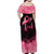 Polynesian Family Matching Off Shoulder Maxi Dress and Hawaiian Shirt Plumeria Breast Cancer Awareness Survivor Ribbon Pink LT7 - Polynesian Pride