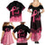 Polynesian Family Matching Summer Maxi Dress and Hawaiian Shirt Plumeria Breast Cancer Awareness Survivor Ribbon Pink LT7 - Polynesian Pride