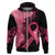 Polynesian Hoodie Plumeria Breast Cancer Awareness Survivor Ribbon Pink LT7 - Polynesian Pride