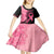 Polynesian Kid Short Sleeve Dress Plumeria Breast Cancer Awareness Survivor Ribbon Pink LT7 - Polynesian Pride