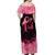 Polynesian Off Shoulder Maxi Dress Plumeria Breast Cancer Awareness Survivor Ribbon Pink LT7 - Polynesian Pride