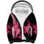 Polynesian Sherpa Hoodie Plumeria Breast Cancer Awareness Survivor Ribbon Pink LT7 Unisex Black Pink - Polynesian Pride