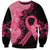 Polynesian Sweatshirt Plumeria Breast Cancer Awareness Survivor Ribbon Pink LT7 Unisex Black Pink - Polynesian Pride