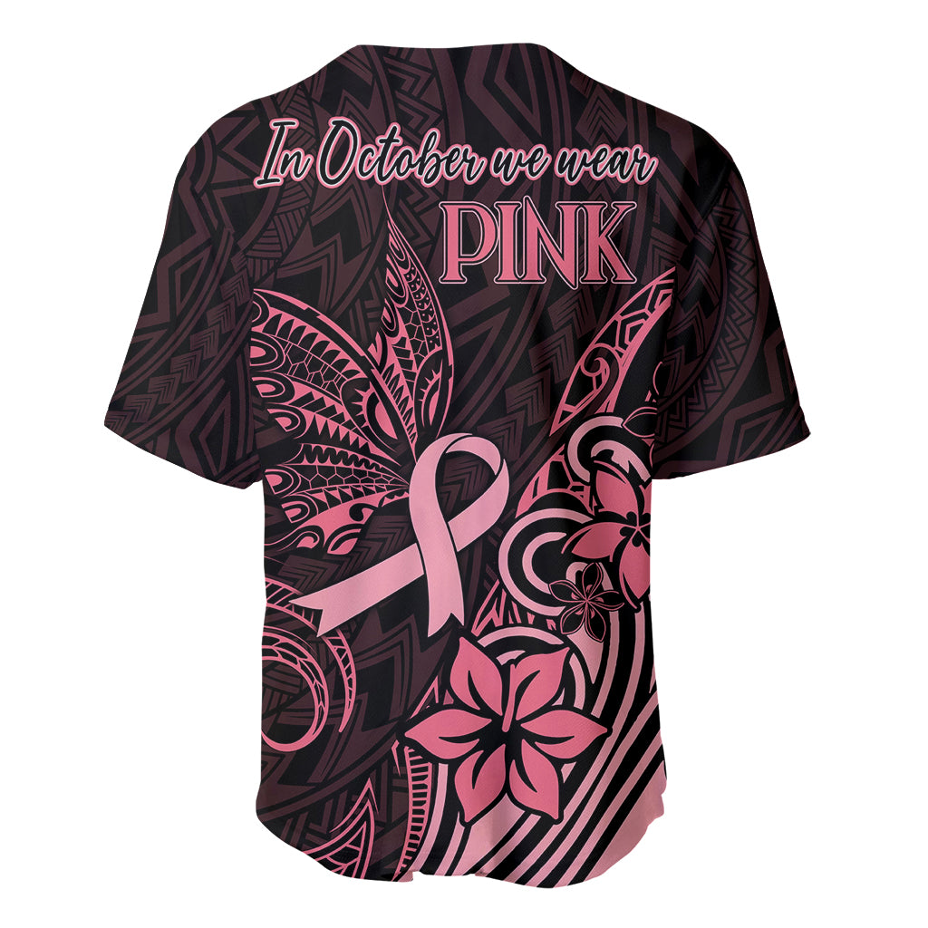 Polynesian Baseball Jersey Breast Cancer RIbbon Butterfly Mix