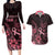 Polynesian Couples Matching Long Sleeve Bodycon Dress and Hawaiian Shirt Breast Cancer RIbbon Butterfly Mix Plumeria Curves Pink LT7 Black Pink - Polynesian Pride